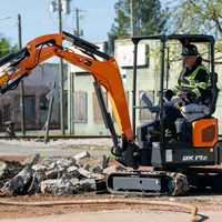 Mini-excavatrice sur chenilles DX17Z, 1,7 tonne, compacte, hydraulique, pour l'aménagement paysager et la construction urbaine