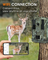 Caméra de chasse Wi-Fi 4K la plus vendue 2026, 48MP, vitesse 0,2s, détection de mouvement 85ft, étanche pour le scoutisme et la chasse