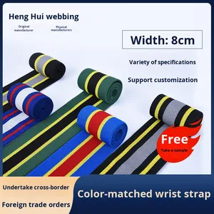 Bracelet élastique pour le sport et la remise en forme, <span class=keywords><strong>bande</strong></span> de compression élastique pour la musculation, 8 cm, coloré, tressé, personnalisable, modèle 37 - Product Image 2