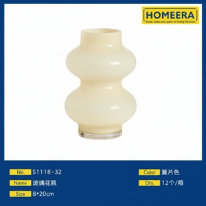 แจกันแก้วคริสตัล8x20ซม. แจกันดอกไม้ดีไซน์นอร์ดิกขนาดใหญ่สำหรับตกแต่งบ้านขายส่งและตัวเลือกจำนวนมากที่สง่างาม - Product Image 1