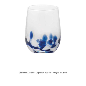 Vaso de Vidrio con Purpurina Azul/Blanco/Plateado 40 cl A 11.3 cm Ø 7.5 cm M1934 - Product Image 3