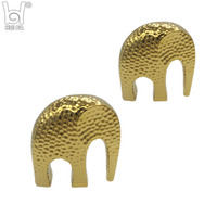 Joli accessoire de table de décor d'éléphant d'or en céramique de style pour la décoration de maison et de jardin