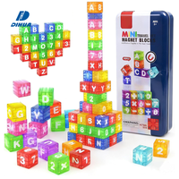 Blocs d'alphabet magnétiques 40 pièces avec boîte, jouet éducatif STEM pour enfants, blocs de construction, lettres d'orthographe, nombres à compter