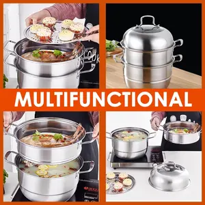 Juegos de utensilios de cocina multifuncionales 304 olla de cocina de acero inoxidable de grado alimenticio