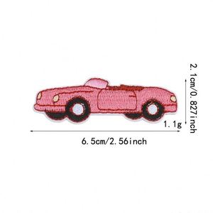 Patchs brodés thermocollants et autocollants mignons rose Saint-Valentin, Ours avec lunettes, Château, Bra Roadster, Fille ballerine pour la décoration - Product Image 6