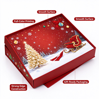 Boîte de calendrier de l'avent magnétique de luxe, boîte en papier rigide personnalisée à plusieurs compartiments pour cadeaux de Noël, OEM ODM