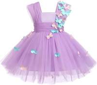 Robes sans manches papillon pour filles personnalisées par OEM robes d'été tutu en maille respirante avec fleurs pour filles