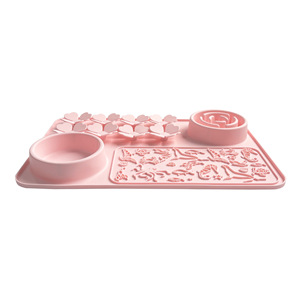 Silicone Pet Feeding Mat With Floral Pattern And Sea Creature Design For <b>Dogs</b> And Cats Anti Slip <b>Slow</b> Eating Bowl Pad - Product Image 4