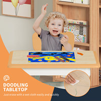 Nouvelle table d'apprentissage ergonomique en plastique pour enfants, planche à dessin, mobilier de maison, réglable en hauteur, ensemble table et chaise pour enfants en bas âge