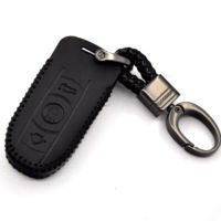 Porte-clés intelligent en cuir de vache pour BMW, étui avec crochet en métal pour clés de voiture