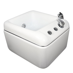 Silla de pedicura acrílica para uso en hoteles, lavabo de baño para bebés y mascotas con luces de surf de masaje para remojar los pies - Product Image 1