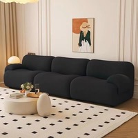 Canapé sectionnel moderne nordique tissu minimaliste italien noir Vintage polaire d'agneau ensemble modulaire de concepteur de salon en ligne