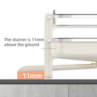 Égouttoir à vaisselle double couche en aluminium WIREKING, 100 % antirouille, 18,6 pouces, organisateur de cuisine avec porte-couverts, sans outil de montage