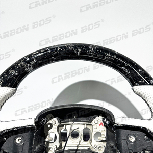 Volant en cuir blanc avec LED en fibre de carbone, directement de l'usine, pour <span class=keywords><strong>Dodge</strong></span> Charger Challenger SRT 2019 <span class=keywords><strong>2020</strong></span> 2021 2022 2023 - Product Image 6