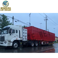 3/4 essieux 80 tonnes Type Van conteneur, benne latérale à Grain agricole, vidage Semi-remorque