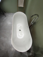 Baignoire autoportante en acrylique orange mat moderne, baignoire profonde ODS