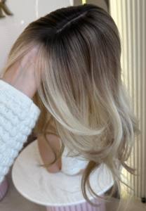 Topper de Cabello Humano Virgen de Primera Calidad al por Mayor con Flecos, Color Rubio Miel Marrón, con Flequillo para Cabello Fino - Product Image 3