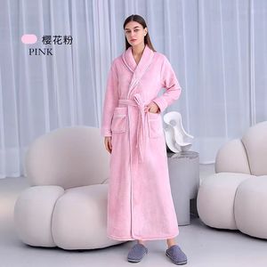 Abito da <span class=keywords><strong>donna</strong></span> in stile semplice Hotel lungo autunno e inverno nuovo <span class=keywords><strong>accappatoio</strong></span> in velluto corallo <span class=keywords><strong>di</strong></span> <span class=keywords><strong>lusso</strong></span> leggero - Product Image 5