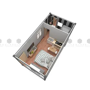 专业定制1卧室厨房浴室集装箱房斯洛文尼亚便携式生态集装箱房