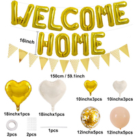 Ballon en aluminium « Bienvenue à la maison », bannière, guirlande de cœurs en confettis, drapeaux, fournitures de fête pour la Fête des Mères, Halloween, recyclable