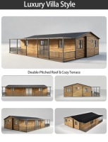 Maison conteneur extensible moderne de 40 pieds, maison de vacances préfabriquée, cabane de plage avec grand balcon