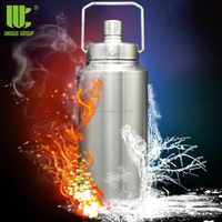 Bouteille d'eau isolée en acier inoxydable de 32 oz Unique Group New Shape Design avec logo Thermos à couvercle à poignée large et légère