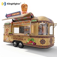 Chariot de restauration mobile commercial pour shawarma, remorque de vente de kebab doner personnalisée avec équipement de cuisine complet, camion de restauration moderne à vendre