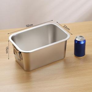 Hình chữ nhật sâu phục vụ khay với xử lý 32*22cm Hot Bán trái cây Snack đa-chiều cao lớn không gỉ lưu trữ container - Product Image 4