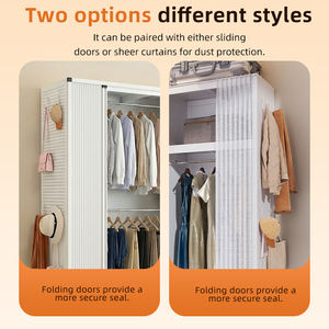 Armoire robuste avec grande capacité de rangement et capacité de charge élevée, organisateur de chambre à coucher, penderie spacieuse avec panneau perforé, armoire en acier - Product Image 3