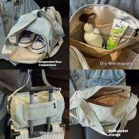 Sac de sport et de fitness pour femme, sac de yoga étanche avec compartiment sec/humide, sac de natation grande capacité, portable et léger pour les trajets courts
