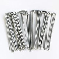 Pointes de sol en acier en forme de U pour le contrôle des mauvaises herbes Serre et verger Type de tige lisse Pointes de tissu de sol vert à ongles