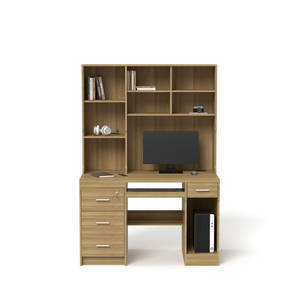 <span class=keywords><strong>Bureau</strong></span> d'ordinateur moderne en bois personnalisable <span class=keywords><strong>avec</strong></span> meuble de rangement, table d'écriture <span class=keywords><strong>avec</strong></span> tiroirs verrouillables et étagère pour la maison et les étudiants - Product Image 4