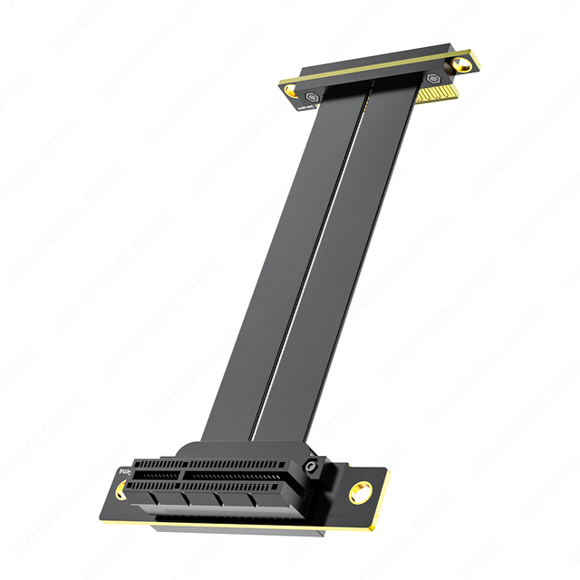 Wholesale JEYI PCIe 4.0 X4 Riser Cable 90°-90° Angle for Mining Rig Network Card NVMe SSD Bulk Orders Available
