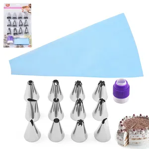 Pastry DIY 12 Cái Công Cụ Trang Trí Bánh Đặt Với Vòi Phun Và Chuyển Đổi Túi