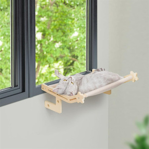 Hamaca para Gatos de Madera, Color Natural, Rectangular, Resistente, para Ventana o Balcón, Cama para Gatos, Regalo para Mascotas - Product Image 3