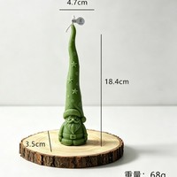 Bougie parfumée sculptée en forme de gnome pour Noël et le Nouvel An, en cire de soja, faite à la main, écologique, décoration festive – Grande Vente