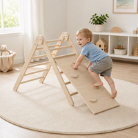 Montessori Modern Houten Rechthoekige Klimrek voor Kinderen - Opvouwbaar, Afneembaar, Multifunctionele Glijbaanset, Binnen Speeltuin