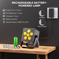 50W Rechargeable 6in1 Square Par Light Batterie RGBWA + UV 6LED Stage Light APP & Remote & DMX Control Uplights