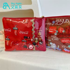 Haute Qualité À La Mode Nice Unique Drôle Petit Cadeau Mignon <span class=keywords><strong>Coca</strong></span> <span class=keywords><strong>Bouteille</strong></span> Cola Imprimer Quicksand Maquillage Cosmétique Sac pour Les Filles - Product Image 3