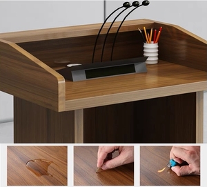 Chất lượng cao bằng gỗ Nhà thờ Bục Giảng rostrum bài phát biểu bục đứng OEM hiện đại hình chữ nhật tùy chỉnh kích thước gỗ rắn nghiêng - Product Image 4