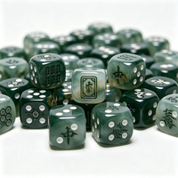 Jeu de dés professionnels Smoky Pips D6 en résine sans bulles, 14 mm, 16 mm, 18 mm, avec logo gravé