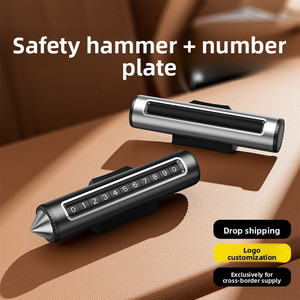 Tarjeta de Estacionamiento Temporal 2 en 1 Ajustable con Martillo de Seguridad de Aleación de Aluminio para Coche, Herramienta de Escape de Emergencia y Rompeventanas Oculto - Product Image 1