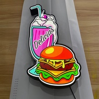 Boîte lumineuse publicitaire en métal 3D personnalisée, logo en acrylique, enseigne LED, enseigne murale, boîte lumineuse UV, logo