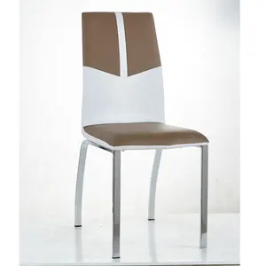 现代外观 PU 室内装饰金属框架铬四腿餐椅