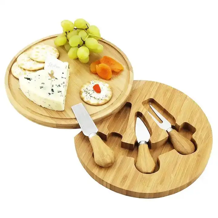 Articoli per la casa a buon mercato piccoli pezzi di bambù Premium formaggio di bambù salumi e 3 pezzi di coltello Set di posate