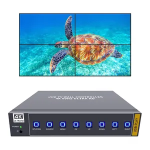 4K HDMI USB Video Wall Controller 2*2 1*2 2*1 1*3 TV Wall Controller max TV Splicing Display with Inputs Support Video Picture