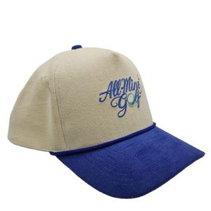 Gorra de Béisbol de Cinco Paneles en Dos Tonos, Gorra Snapback con Visera de Corduroy - Product Image 1