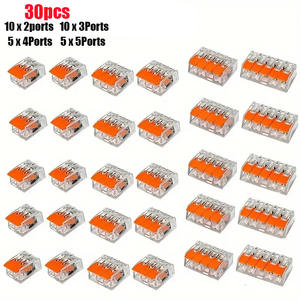 Terminal de desconexión rápida 2P, material de PC, conector de cable transparente, paralelizador multifuncional, 30 piezas - Product Image 2