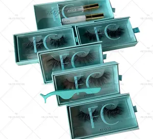 Cílios de tira completa 3d de luxo, venda por atacado, caixa de cílios personalizada deslizante 3d impressão