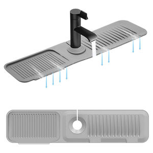 Protecteur anti-goutte pour cuisine et salle de bain, garde-éclaboussures, attrape-goutte, tapis absorbant en silicone réutilisable pour robinet d'évier - Product Image 1